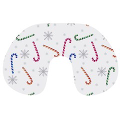 Christmas Candy Canes Travel Neck Pillow by SychEva