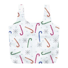 Christmas Candy Canes Full Print Recycle Bag (l) by SychEva