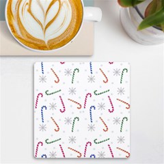 Christmas Candy Canes Uv Print Square Tile Coaster  by SychEva