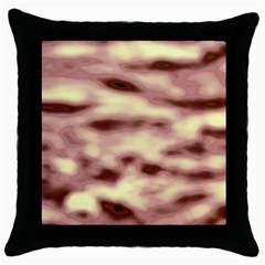 Pink  Waves Flow Series 10 Throw Pillow Case (black) by DimitriosArt