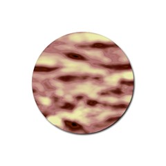 Pink  Waves Flow Series 10 Rubber Round Coaster (4 Pack) by DimitriosArt