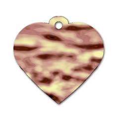 Pink  Waves Flow Series 10 Dog Tag Heart (one Side) by DimitriosArt