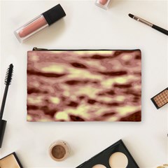 Pink  Waves Flow Series 10 Cosmetic Bag (medium) by DimitriosArt