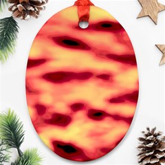 Red Waves Flow Series 4 Ornament (Oval)