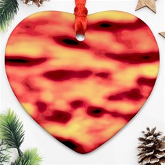 Red Waves Flow Series 4 Ornament (Heart)