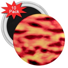 Red Waves Flow Series 4 3  Magnets (10 Pack)  by DimitriosArt