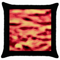 Red Waves Flow Series 4 Throw Pillow Case (Black)