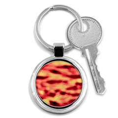 Red Waves Flow Series 4 Key Chain (round) by DimitriosArt