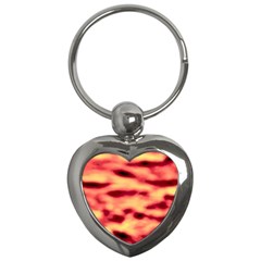 Red Waves Flow Series 4 Key Chain (heart) by DimitriosArt