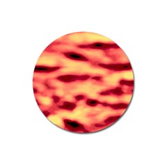 Red Waves Flow Series 4 Magnet 3  (round) by DimitriosArt