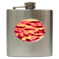 Red Waves Flow Series 4 Hip Flask (6 Oz) by DimitriosArt