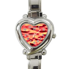 Red Waves Flow Series 4 Heart Italian Charm Watch