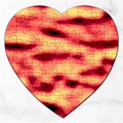 Red Waves Flow Series 4 Jigsaw Puzzle (Heart)