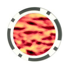 Red Waves Flow Series 4 Poker Chip Card Guard