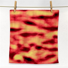 Red Waves Flow Series 4 Face Towel