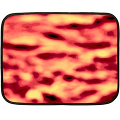 Red Waves Flow Series 4 Double Sided Fleece Blanket (mini)  by DimitriosArt