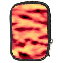 Red Waves Flow Series 4 Compact Camera Leather Case by DimitriosArt