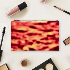 Red Waves Flow Series 4 Cosmetic Bag (Medium)