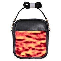 Red Waves Flow Series 4 Girls Sling Bag by DimitriosArt