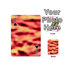 Red Waves Flow Series 4 Playing Cards 54 Designs (mini) by DimitriosArt