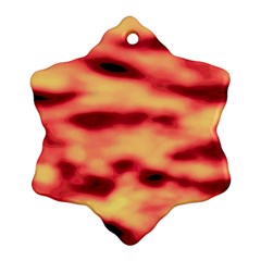 Red Waves Flow Series 4 Ornament (snowflake) by DimitriosArt