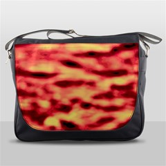 Red Waves Flow Series 4 Messenger Bag