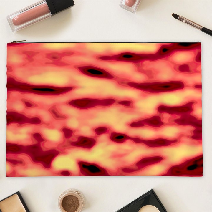 Red Waves Flow Series 4 Cosmetic Bag (XXL)