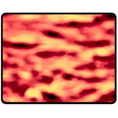 Red Waves Flow Series 4 Double Sided Fleece Blanket (medium)  by DimitriosArt