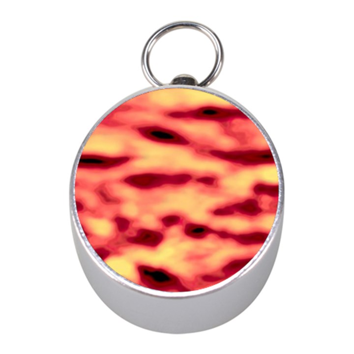 Red Waves Flow Series 4 Mini Silver Compasses