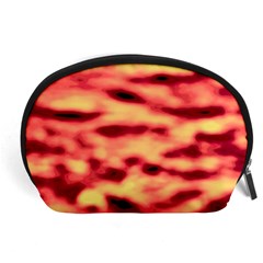 Red Waves Flow Series 4 Accessory Pouch (large) by DimitriosArt