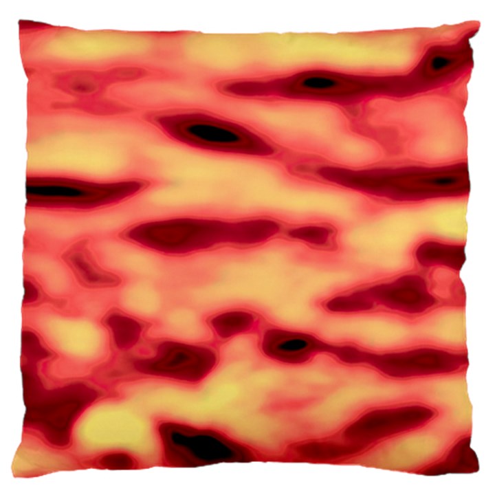 Red Waves Flow Series 4 Large Flano Cushion Case (One Side)