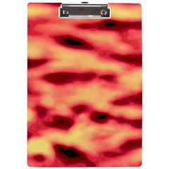 Red Waves Flow Series 4 A4 Clipboard by DimitriosArt