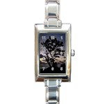 Sunset Coastal Park Landscape, Montevideo Uruguay Rectangle Italian Charm Watch Front