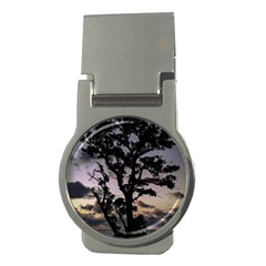 Sunset Coastal Park Landscape, Montevideo Uruguay Money Clips (round)  by dflcprintsclothing