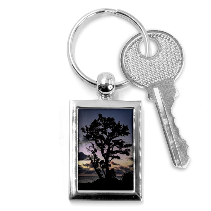 Sunset Coastal Park Landscape, Montevideo Uruguay Key Chain (Rectangle)