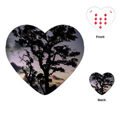 Sunset Coastal Park Landscape, Montevideo Uruguay Playing Cards Single Design (heart)