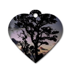 Sunset Coastal Park Landscape, Montevideo Uruguay Dog Tag Heart (two Sides)