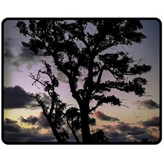 Sunset Coastal Park Landscape, Montevideo Uruguay Double Sided Fleece Blanket (medium)  by dflcprintsclothing