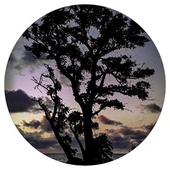 Sunset Coastal Park Landscape, Montevideo Uruguay Round Trivet by dflcprintsclothing