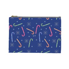 Christmas Candy Canes Cosmetic Bag (large) by SychEva