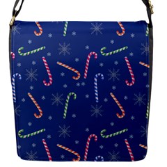 Christmas Candy Canes Flap Closure Messenger Bag (s) by SychEva