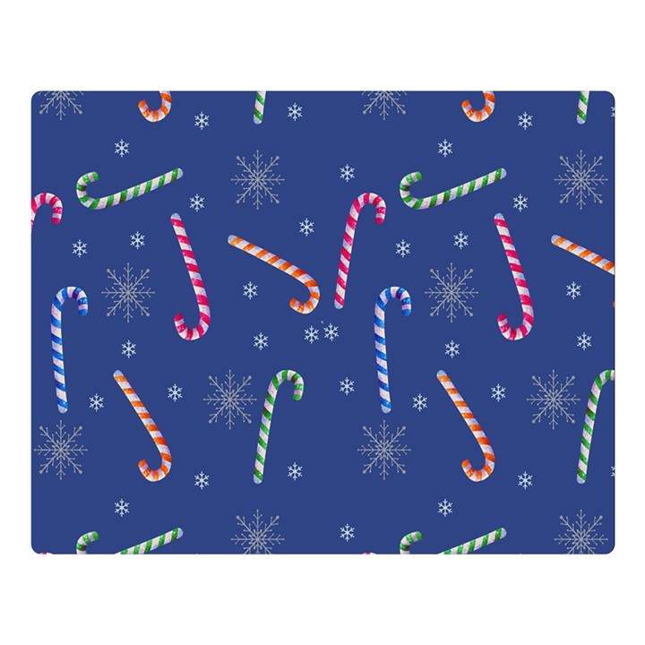 Christmas Candy Canes Double Sided Flano Blanket (Large) 