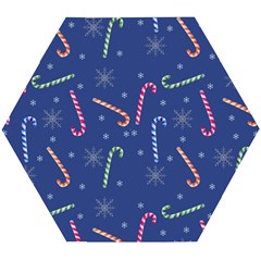 Christmas Candy Canes Wooden Puzzle Hexagon by SychEva