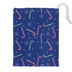 Christmas Candy Canes Drawstring Pouch (5xl) by SychEva