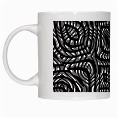 Black And White Abstract Tribal Print White Mugs by dflcprintsclothing