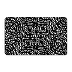 Black And White Abstract Tribal Print Magnet (rectangular) by dflcprintsclothing