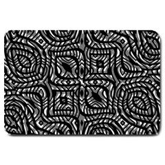 Black And White Abstract Tribal Print Large Doormat 