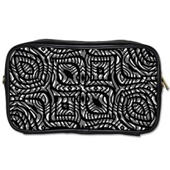 Black And White Abstract Tribal Print Toiletries Bag (one Side)