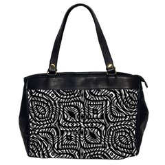 Black And White Abstract Tribal Print Oversize Office Handbag (2 Sides)