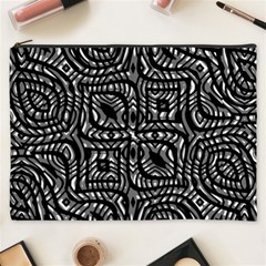 Black And White Abstract Tribal Print Cosmetic Bag (xxxl)